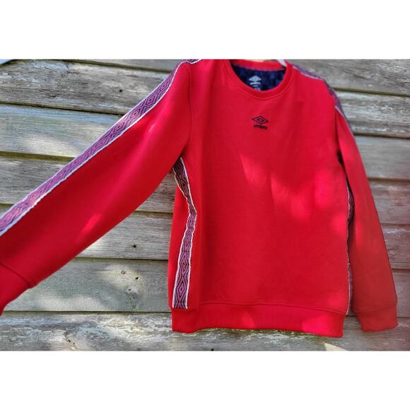 Umbro Mens Long Sleeve Sweater Shirt Logo Sz. Large Red - Picture 2 of 5